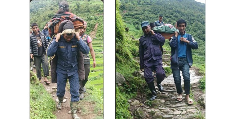जाजरकोट पहिरोमा घाइते भएका चार जनाको हेलिकप्टरबाट उद्दार