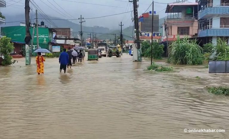 हेटौंडाको बजार क्षेत्र डुबानमा