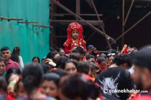 वसन्तपुरमा कुमारी देवीको सामूहिक पूजा (तस्वीरहरु)