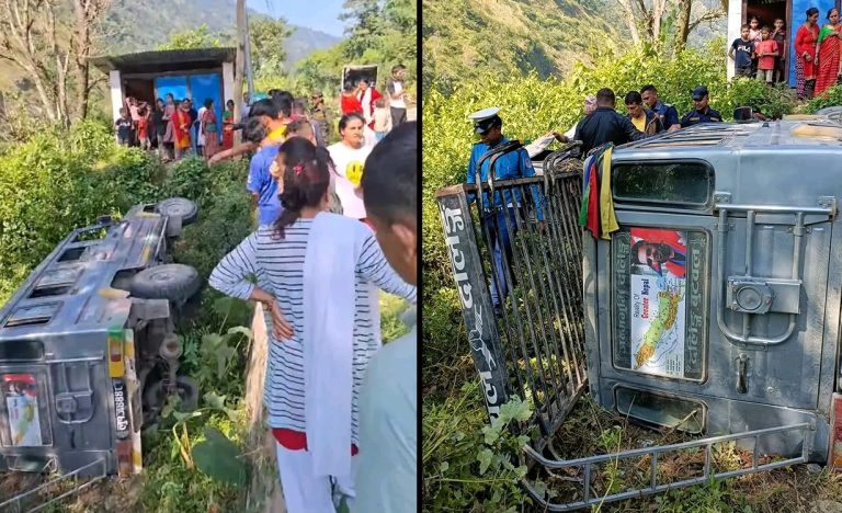 गुल्मीमा जिप दुर्घटना हुँदा १४ जना घाइते