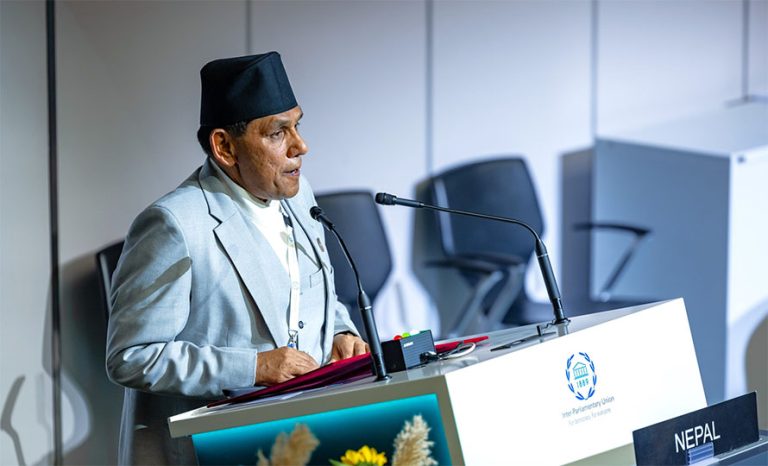 १८० देशका संसदका प्रमुखको भेलामा राष्ट्रिय सभाका अध्यक्षले गरे नेपालीमै सम्बोधन