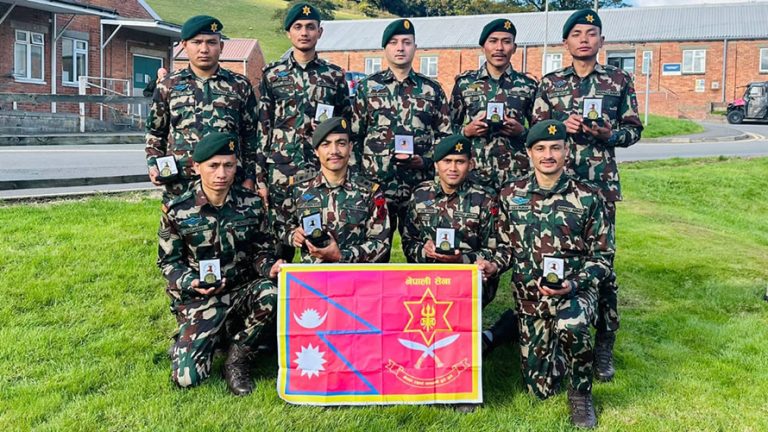 बेलायतमा भएको सैन्य अभ्यासमा नेपाललाई तेस्रो पटक स्वर्ण पदक