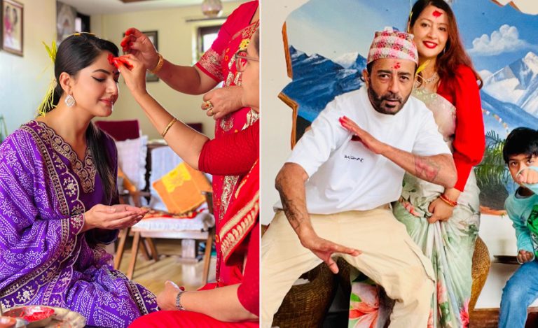 सेलेव्रिटीले लगाए विजया दशमीको टीका (तस्वीर)
