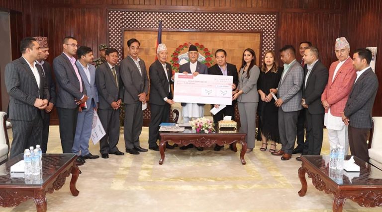 प्रधानमन्त्री दैवी प्रकोप उद्धार कोषमा प्रभु ग्रुपको पौने २ करोड सहयोग
