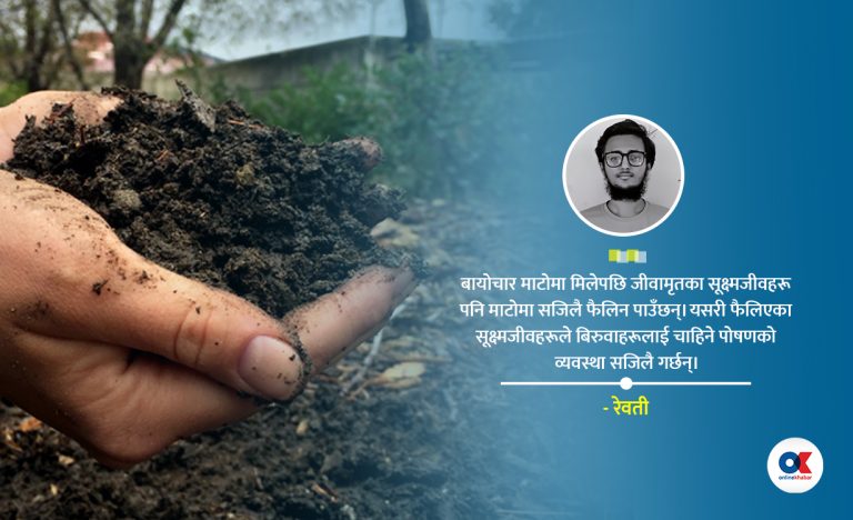 माटो जोगाउन बायोचार र जीवामृत