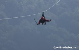 सोलुखुम्बुमा पहिलोपटक जिपलाइन सञ्चालनमा   