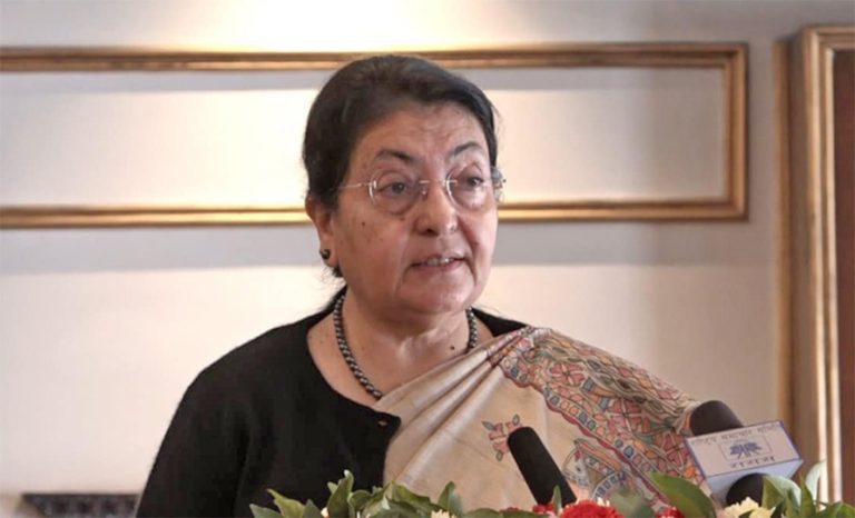 जलवायु परिवर्तनले गरिबी र सामाजिक असमानतालाई थप फराकिलो बनायो : पूर्वराष्ट्रपति भण्डारी