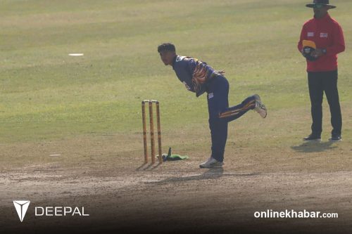 अभिशेषको उत्कृष्ट बलिङमा जनकपुरको संघर्ष, लुम्बिनीलाई १३७ रनको लक्ष्य