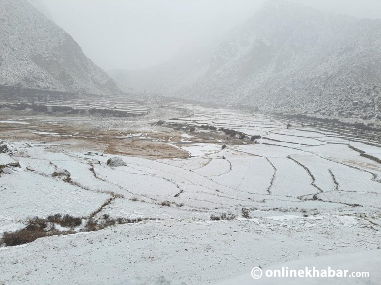 कर्णालीका हिमाली जिल्लामा भारी हिमपात, ८ प्रहरी चौकी सदरमुकाम सारिँदै