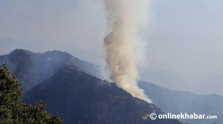 काभ्रेको महाभारतमा सामुदायिक वनमा भीषण आगलागी, तत्काल निभाउन सकस