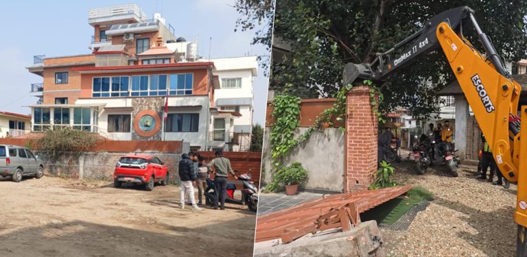 अख्तियार आयुक्त अमात्यको कम्पाउन्डमा महानगरको डोजर ‘कानुनसम्मत’