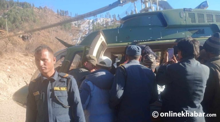 हुम्लामा ट्याक्टर दुर्घटना हुँदा एकको मृत्यु, घाइतेको ४ घण्टापछि हेलिकोप्टरबाट उद्धार