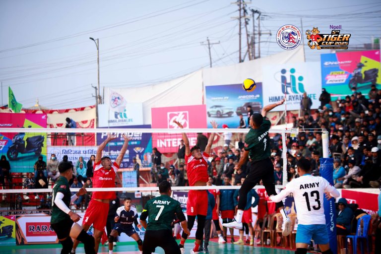 टाइगर कप भलिबल : आर्मीले एपीएफलाई सोझो सेटमा हरायो