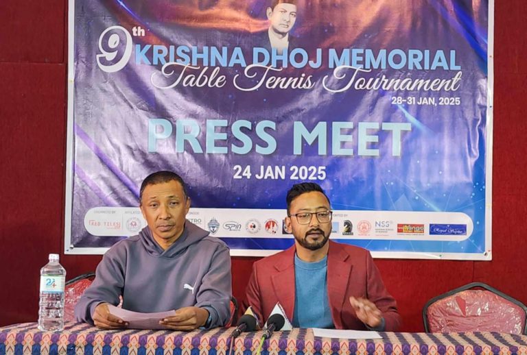नवौं कृष्ण ध्वज स्मृति टेबल टेनिस माघ १५ देखि