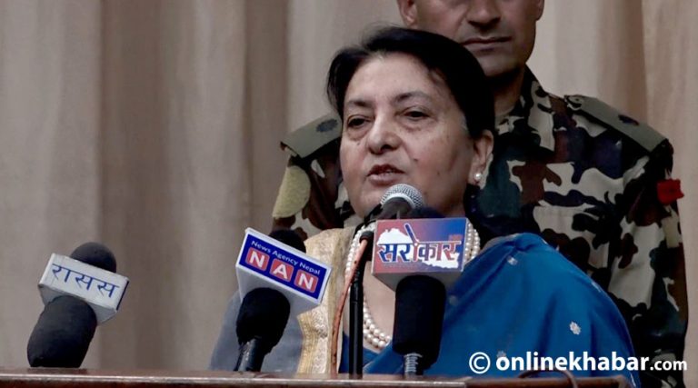 कांग्रेस-एमालेले पनि नसके देशमा कहिल्यै विकास नहुने चिन्ता जनतामा छ : पूर्वराष्ट्रपति भण्डारी