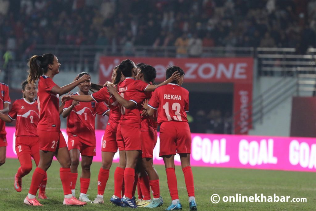 अन्तर्राष्ट्रिय महिला च्याम्पियनसिप : नेपाललाई किर्गिस्तानविरुद्ध १–० को अग्रता 