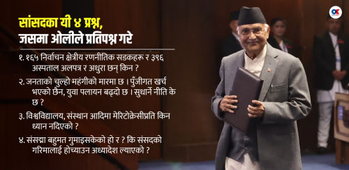 प्रश्नकर्तालाई प्रधानमन्त्रीकै प्रतिप्रश्न
