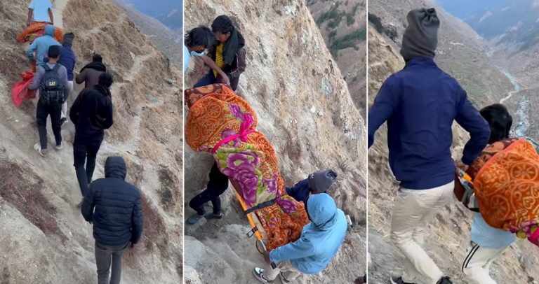 कहालीलाग्दो भीरको बाटोबाट स्ट्रेचरमा बिरामी बोक्नुपर्ने बाध्यता ! किन बनाइयो भिडियो ?