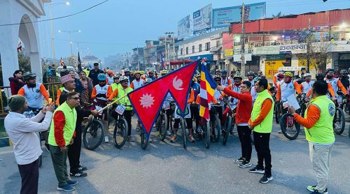 बौद्ध स्थलहरूबारे प्रवर्द्धन गर्न बुद्ध ज्ञान साइकल यात्रा