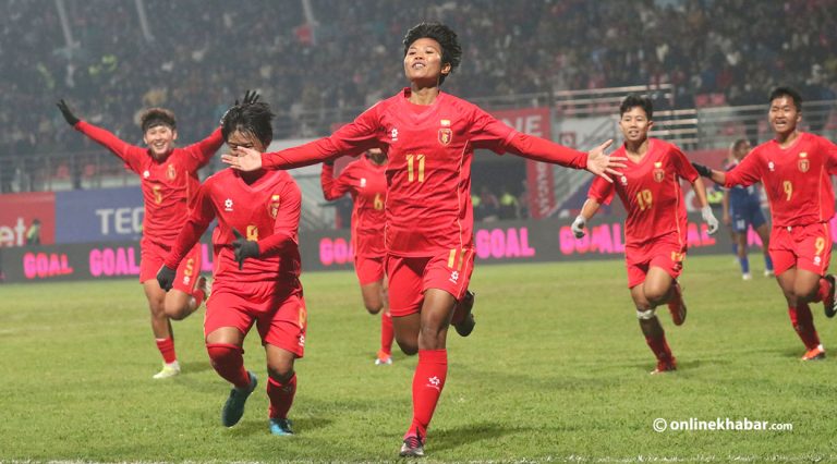 नेपालविरुद्ध दुई मिनेटमा म्यानमारले लियो दुई गोलको अग्रता