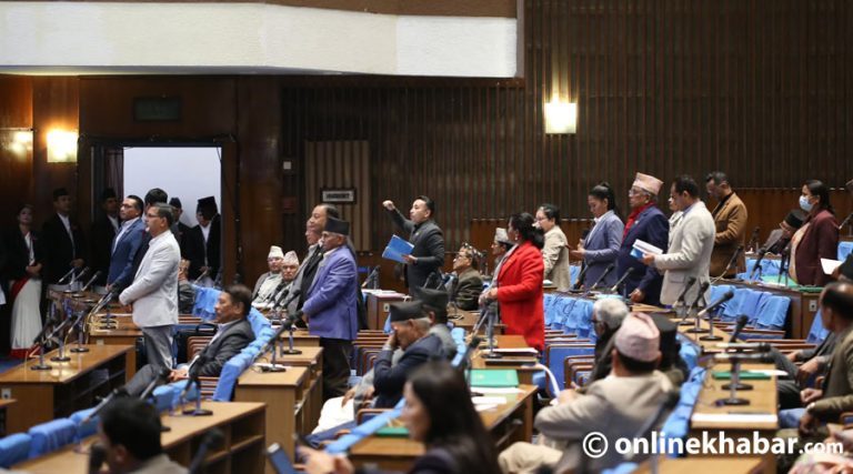 प्रतिपक्षी दलको अवरोधपछि प्रतिनिधिसभा बैठक १५ मिनेटका लागि स्थगित