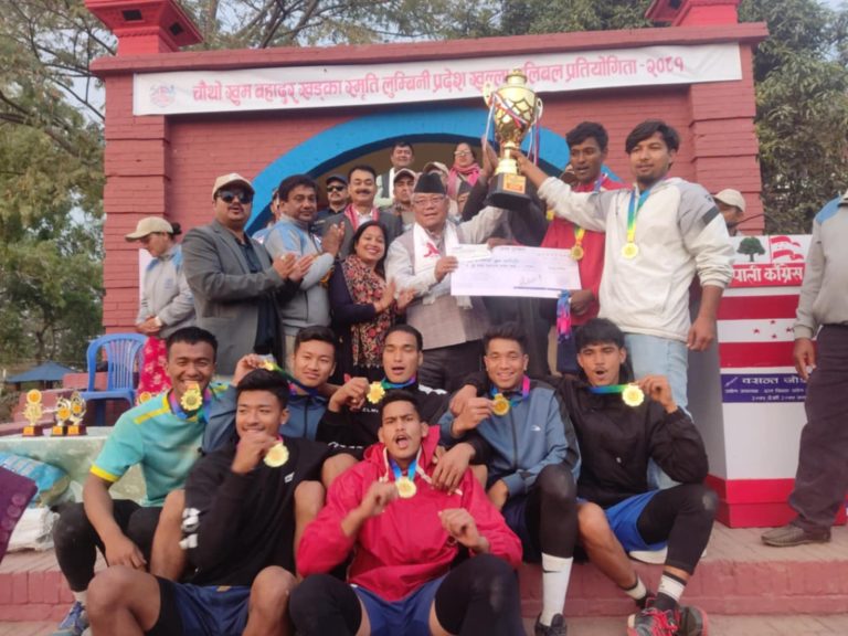 खुमबहादुर खड्का स्मृति भलिबलको उपाधि मणिमुकुन्द क्लबलाई