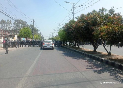 संसद् भवन अगाडिको सडकमा कडाइ