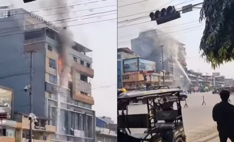 सेन्टर प्लाजामा आगलागी : केही मानिस फसे, उद्धारको प्रयास