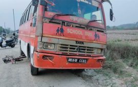 मोरङमा स्कुल बसको ठक्करबाट बालिकाको मृत्यु