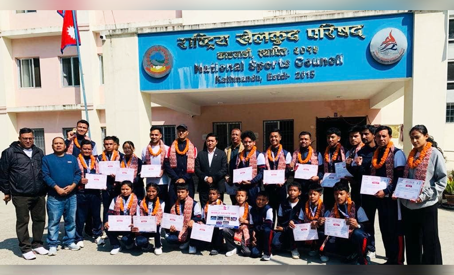 एसियन सभात प्रतियोगिताको पदक विजेता खेलाडीलाई स्वागत