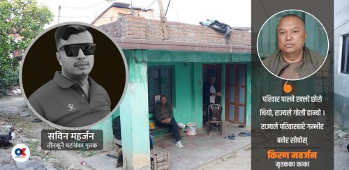 तीनकुनेमा सविन ढले, यता घरको मियाे
