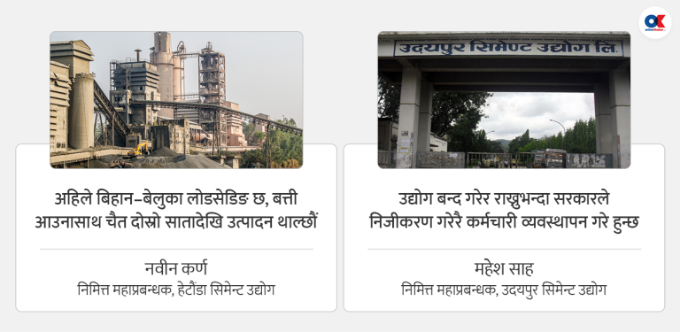 हेटौंडा र उदयपुर सिमेन्टको हरिबिजोग, अब चलाउन चाहँदैन सरकार