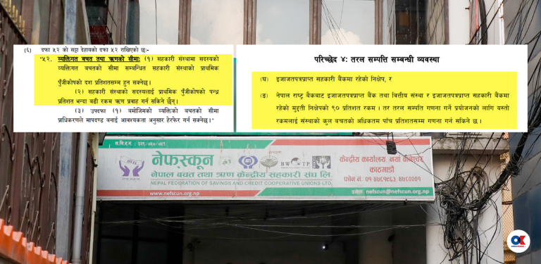 नेफ्स्कुनलाई बचत तथा ऋण कारोबारमा प्रतिबन्ध