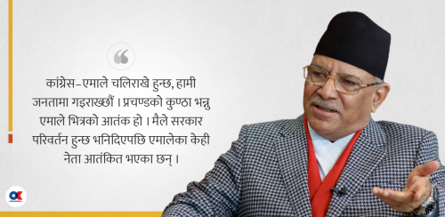 प्रचण्डसँग वार्ता-‘विकसित घटनाक्रम हेरेर यो सरकार ढल्छ भनेको हुँ’