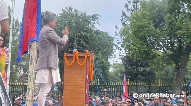 कमल थापाले आयोजना गरेको सभामा पुगे राजेन्द्र लिङ्देन