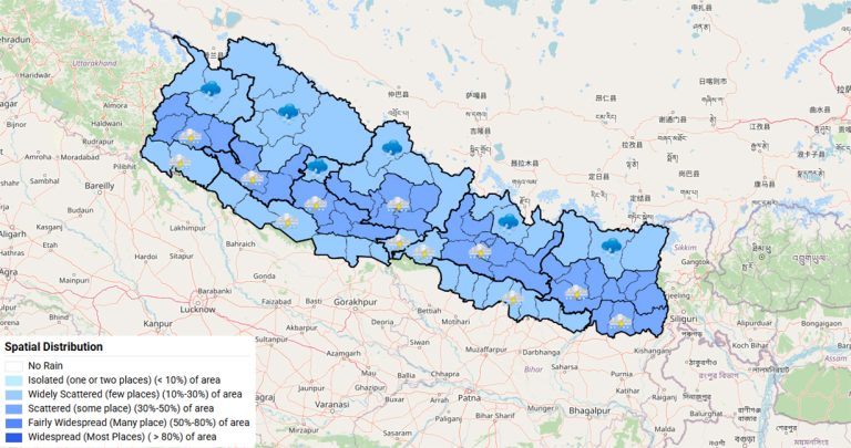 हावाहुरी र मेघगर्जनसहित वर्षाको सम्भावना, सतर्कता अपनाउन आग्रह