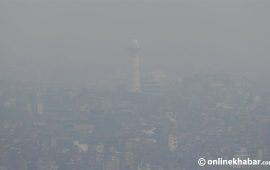 आज पनि काठमाडौंको वायु प्रदूषण अस्वस्थको तहमा