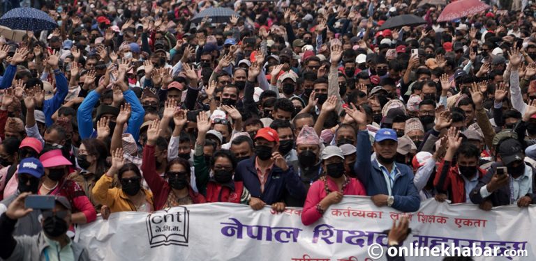 नेसपा नयाँ शक्तिले भन्यो : शिक्षकको माग सम्बोधन गर, विद्यार्थीको भविष्यमाथि खेलवाड नगर