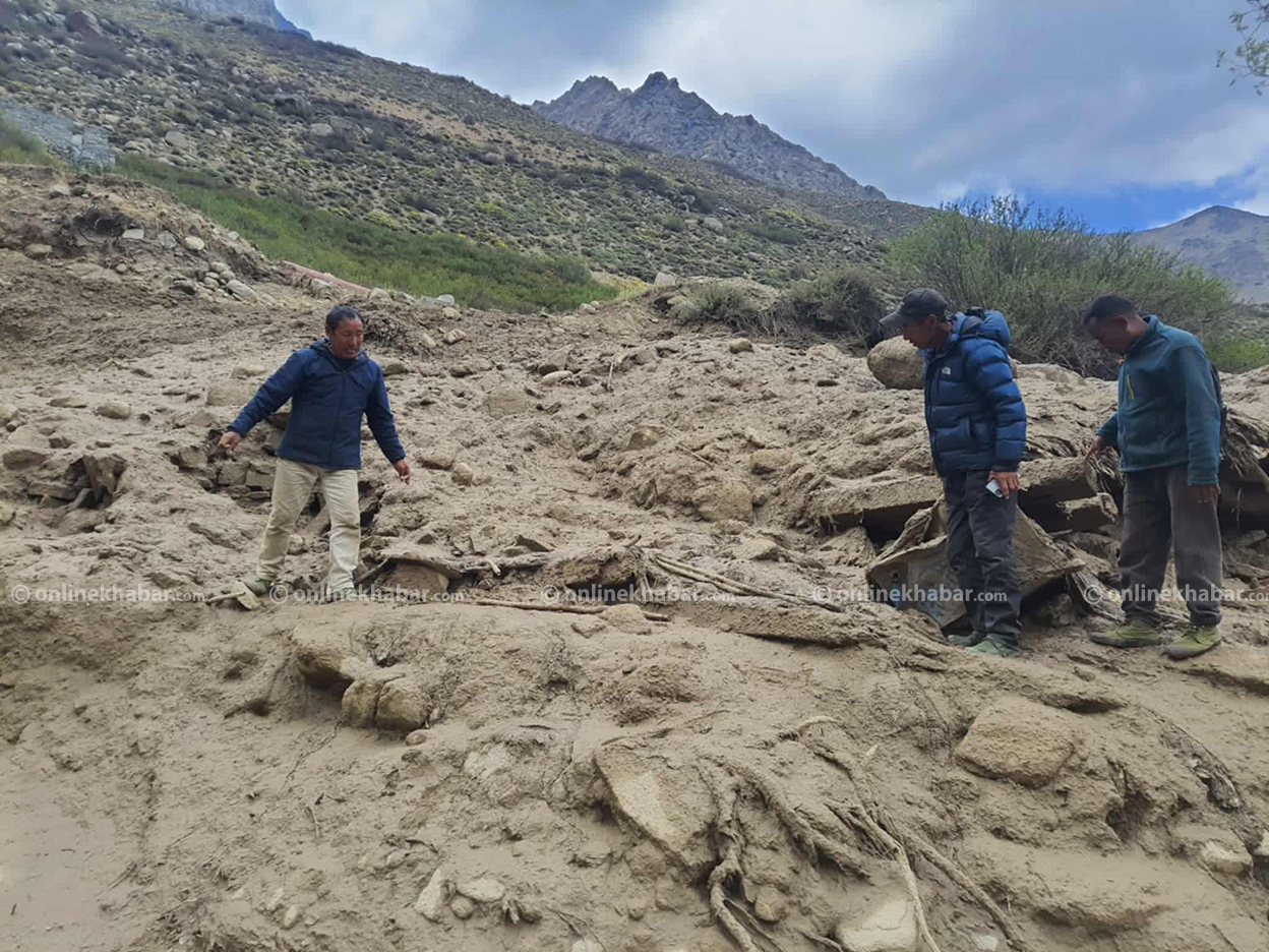 हुम्ला फलोअप : लेदोसहितको पहिरोले जलविद्युत्‌मा क्षति, कुलो र खानेपानी बगायो