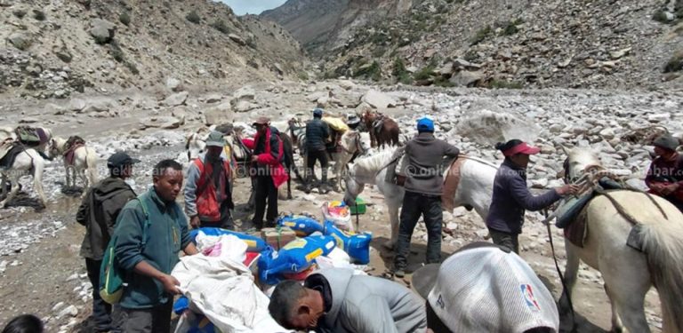 एक सातापछि घोडाले पुर्‍याउँदैछ तिलगाउँमा राहत