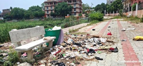 पोखरी सौन्दर्यकरणमा साढे ६ करोड खर्च, हेर्दा डम्पिङसाइट जस्तो
