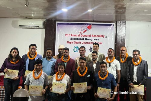 नेपाल खेलकुद पत्रकार मञ्चको अध्यक्षमा निरञ्जन अधिकारी