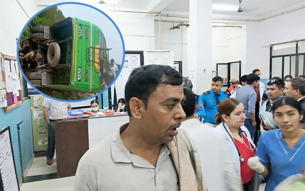 पोखरा बस दुर्घटना : दुईजनाको अवस्था गम्भीर