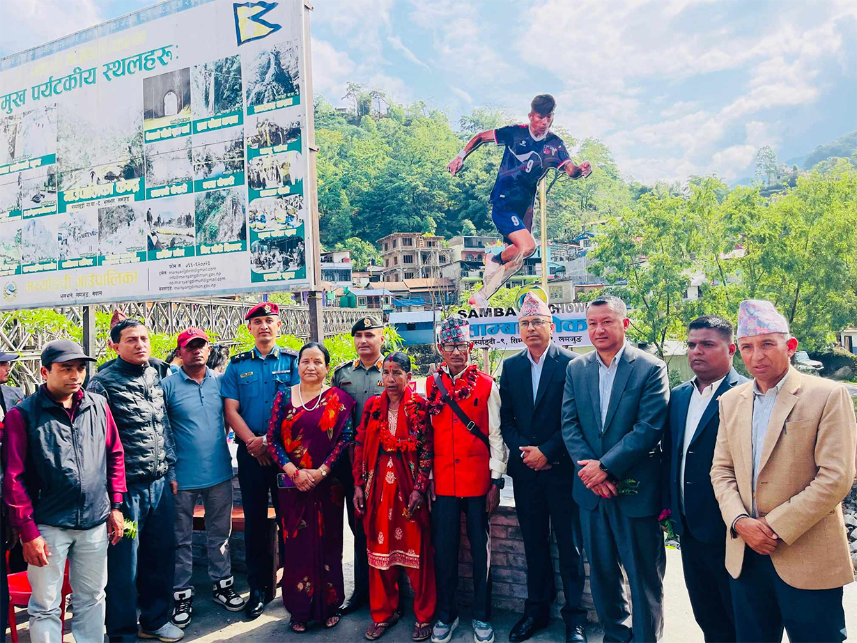 फुटबलर सावित्रा भण्डारीको सम्मानमा ‘साम्बा चोक’ नामकरण
