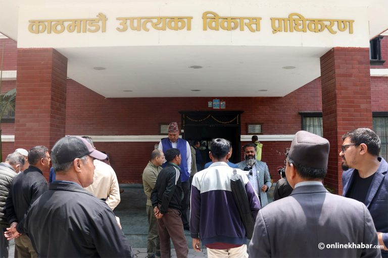 उपत्यका विकास प्राधिकरणमा बूढानीलकण्ठ नगरपालिकाका जनप्रतिनिधिको धर्ना