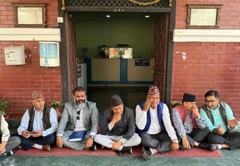 उपत्यका विकास प्राधिकरणमा बुढानीलकण्ठ नगरपालिकाका जनप्रतिनिधिको धर्ना
