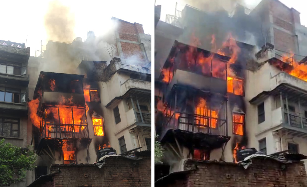 काठमाडौंको मखनटोलमा आगलागी, एक जनाको मृत्यु