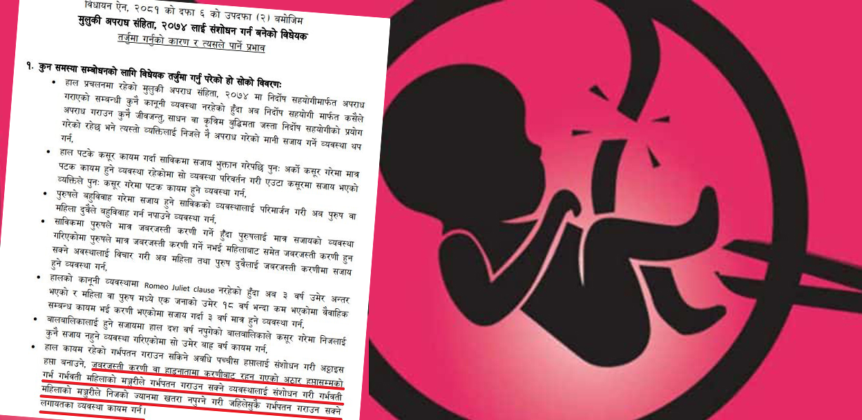 २६ हप्तापछिको शिशु मार्ने कानुन ल्याउँदै सरकार