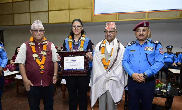 नेपाल प्रहरीमा आबद्ध टेबलटेनिस खेलाडी श्रेष्ठ सम्मानित