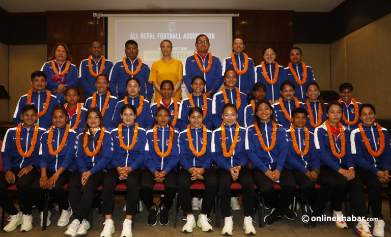 मैत्रीपूर्ण खेलका लागि थाइल्याण्ड जाने महिला फुटबल टोलीको बिदाइ